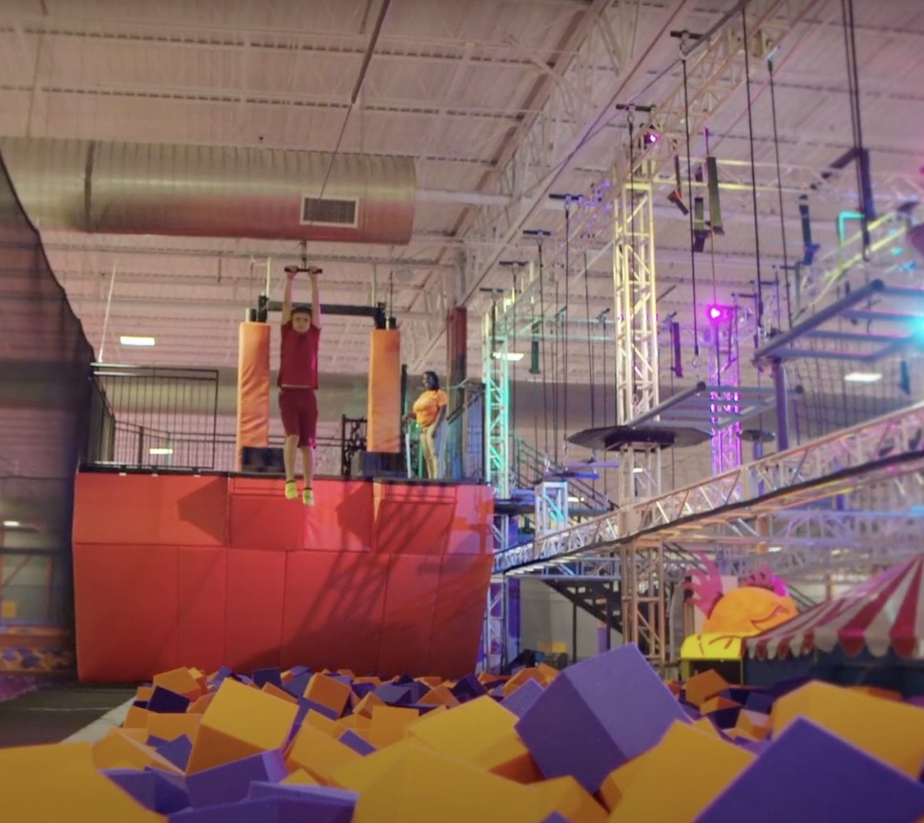 Zipline-over-foam